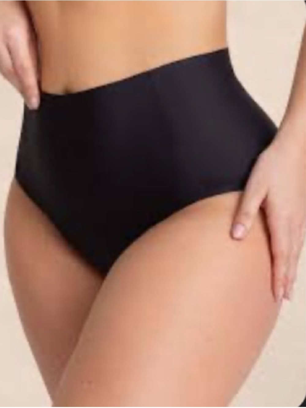 Truekind® Seamless Mid‑Waist Brief NWOT  | Stretch  Underwear Black  0–14